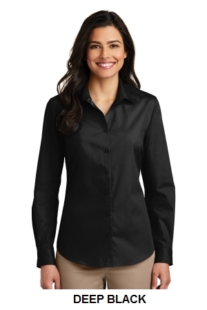 Port Authority Ladies Long Sleeve Carefree Poplin Shirt.  PORT A.  LW100